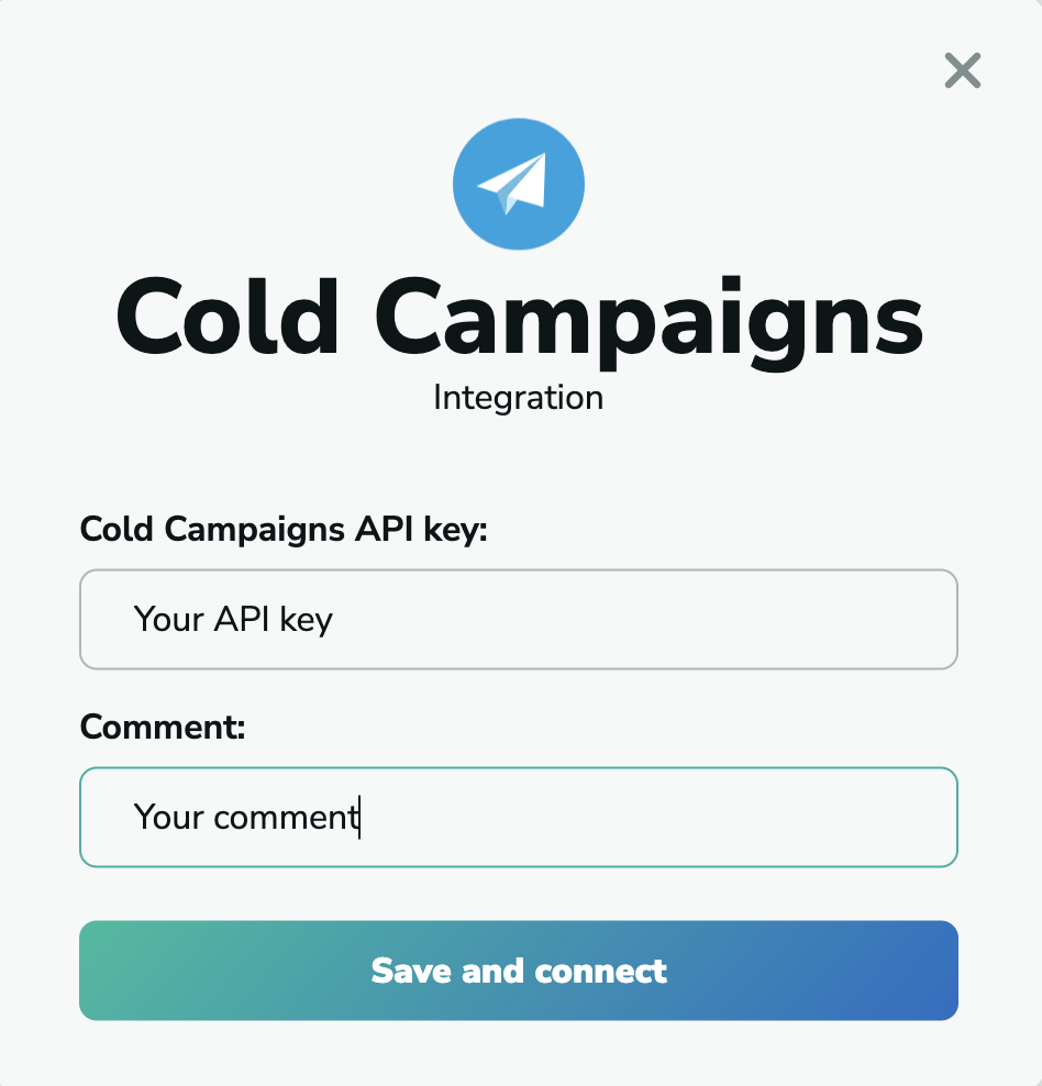 Cold Campaigns paste API Key in MillionVerifier integration