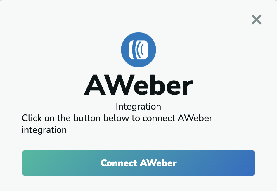 AWeber connect integration to MillionVerifier