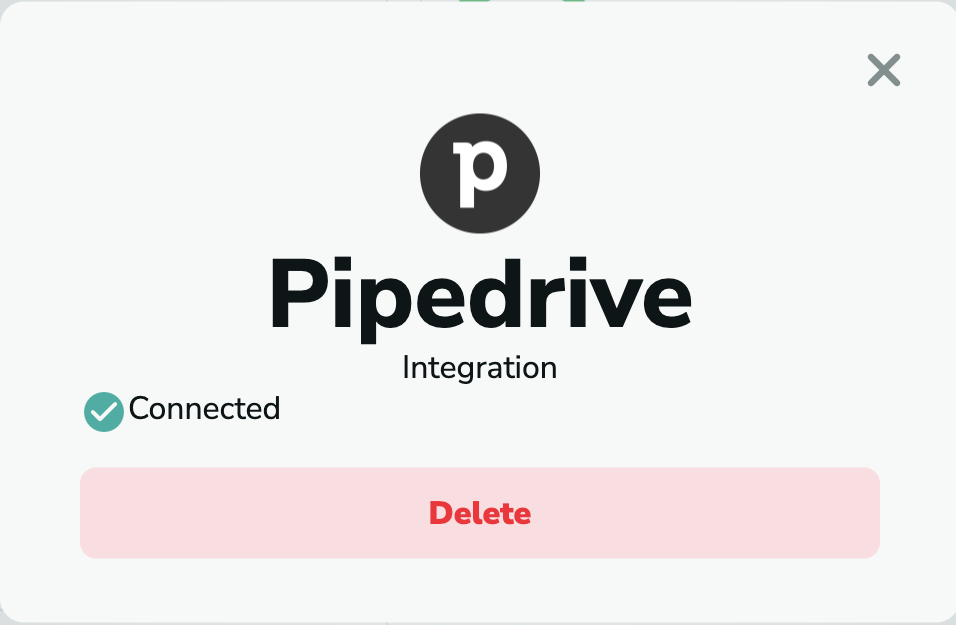 Pipedrive delete integration from MillionVerifier