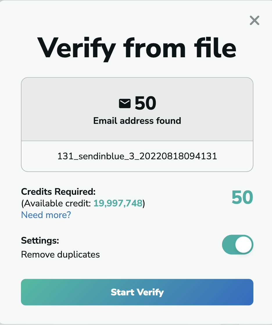 Sendinblue verification in MillionVerifier