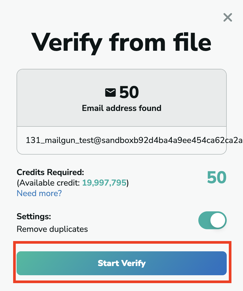 Mailgun email verification in MillionVerifier