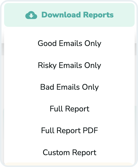 Getresponse download verification results report in MillionVerifier