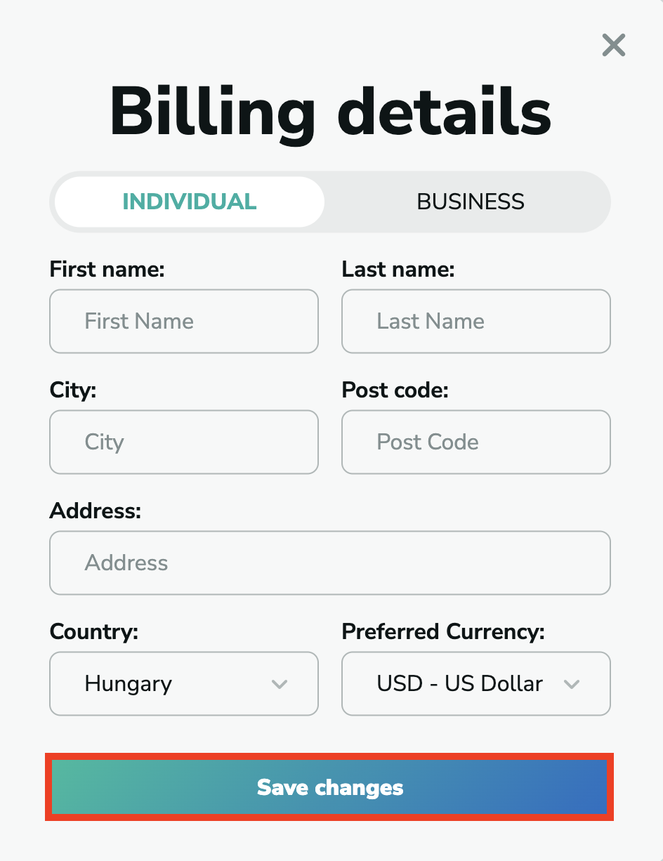 Change the billing details in MillionVerifier