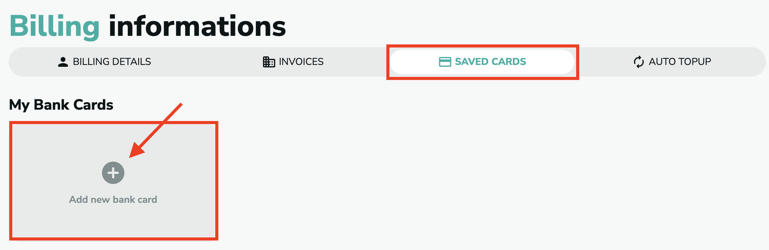 Add new saved card in MillionVerifier
