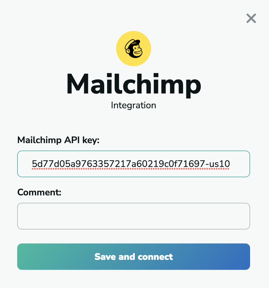 Connect Mailchimp API Key for MillionVerifier
