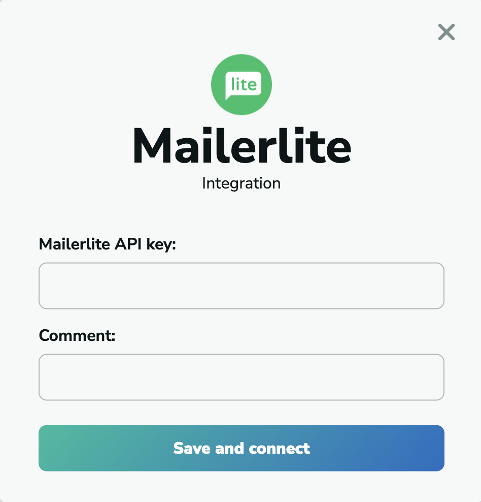 MailerLite paste API Key for MillionVerifier integration