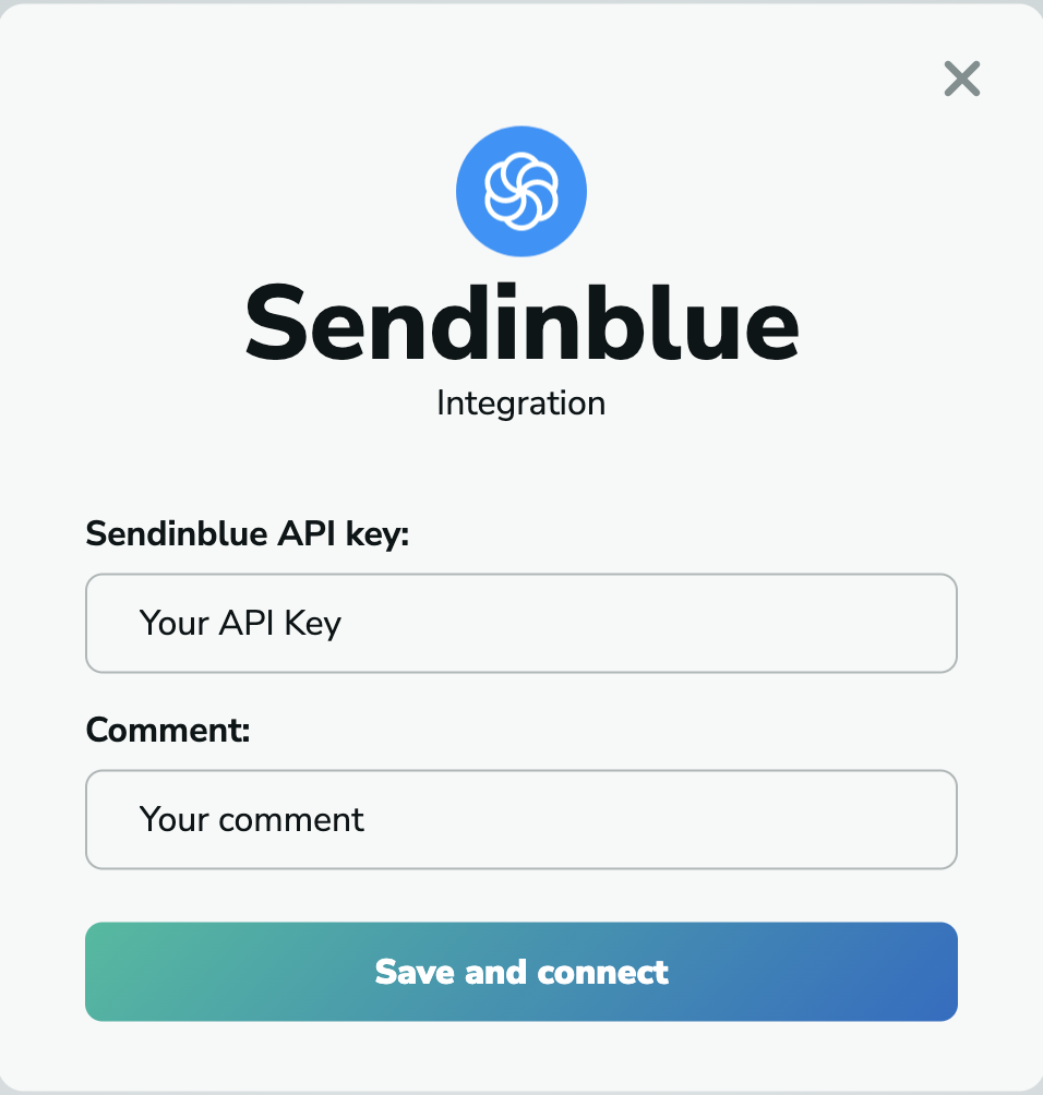 Sendinblue API key paste into MillionVerifier