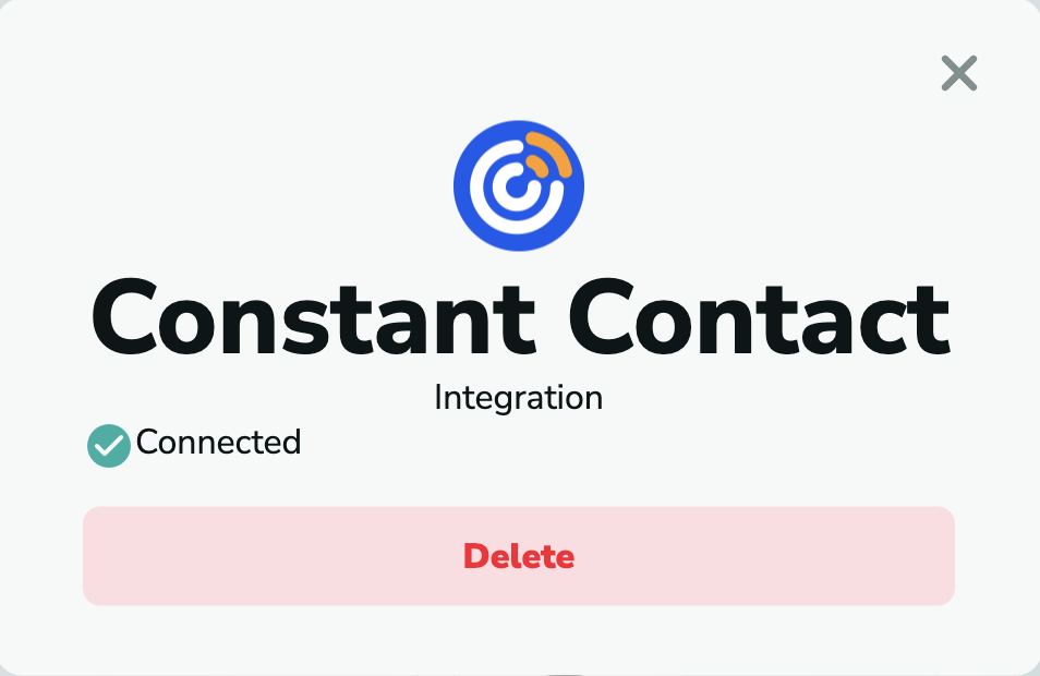 Constant Contact delete integration from MillionVerifier