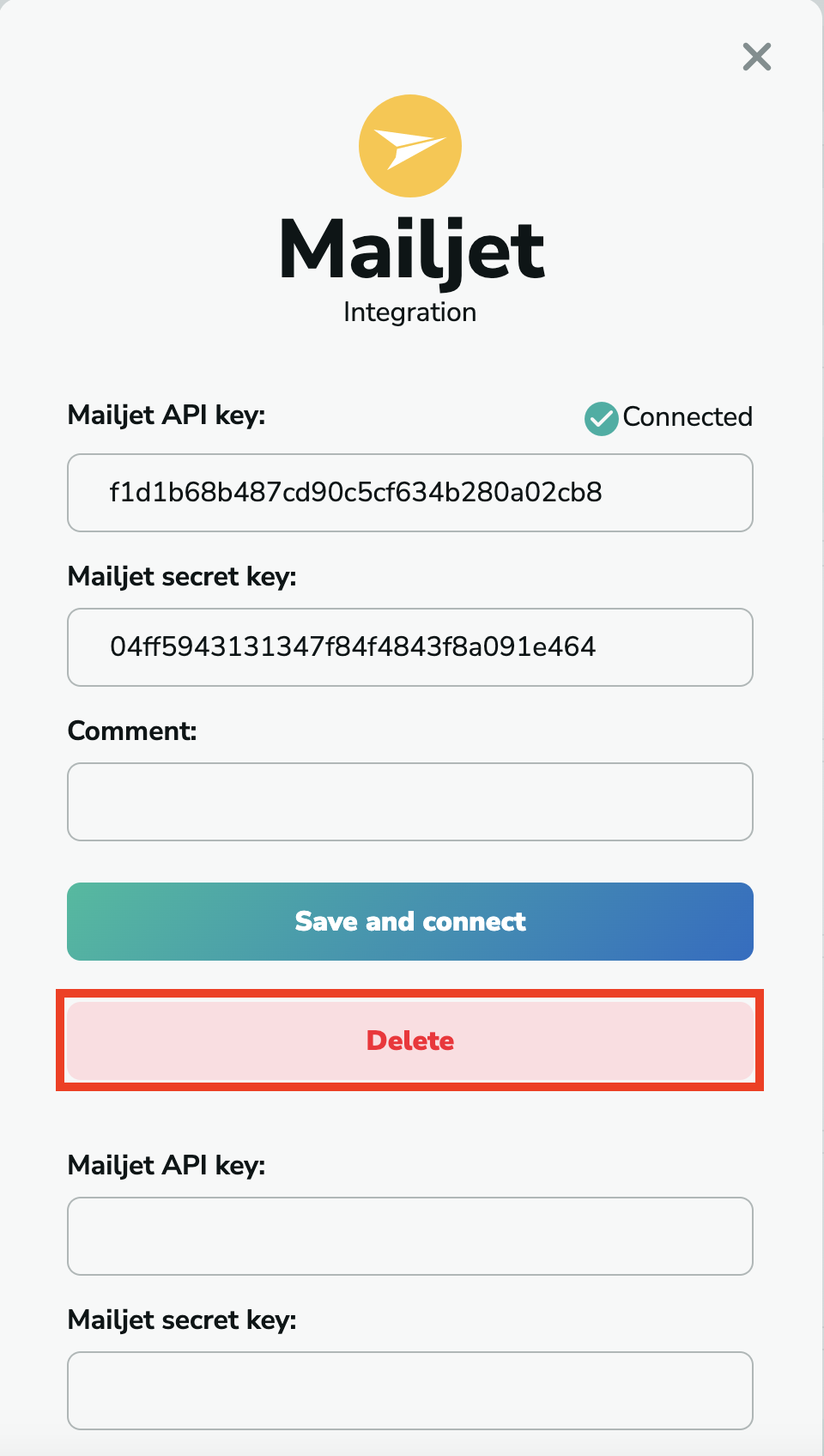 Mailjet delete integration from MillionVerifier