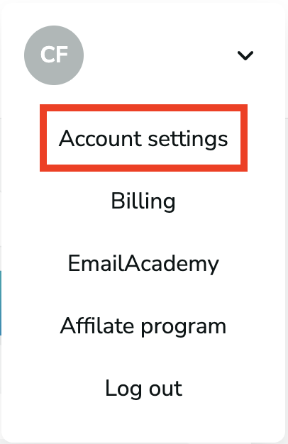 Account settings for changing login email in MillionVerifier